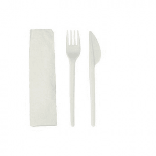 SET BIAŁE Serwetka + widelec + nóż 350szt -zdjęcie numer 1
