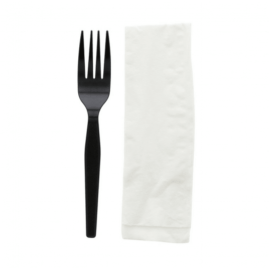 SET CZARNY Serwetka + widelec 250szt -zdjęcie numer 1