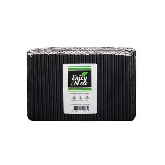 Słomka papierowa 6x120mm CZARNA 250szt -zdjęcie numer 1