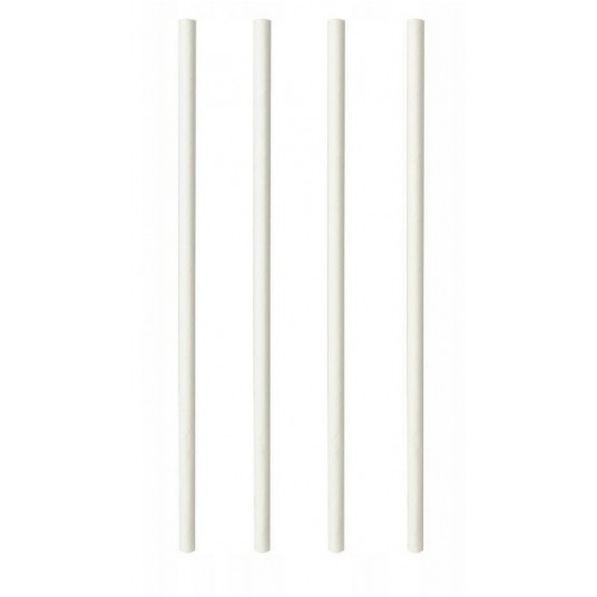 Słomka papierowa 6x210mm BIAŁA 250szt -zdjęcie numer 1