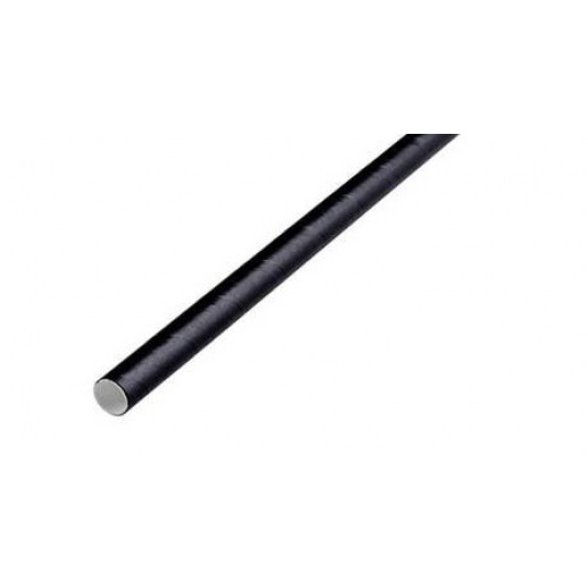 Słomka papierowa 8x197mm CZARNA 250szt -zdjęcie numer 1