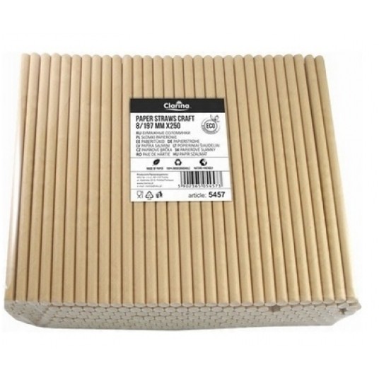 Słomka papierowa 8x197mm KRAFT 250szt /20 -zdjęcie numer 1