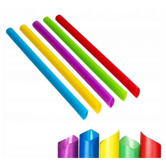 Słomka PP 12x200mm ścięta KOLOR MIX 200szt -zdjęcie numer 1