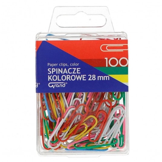 Spinacz okrągły Grand T4 28mm 100 szt mix kolorów -zdjęcie numer 1