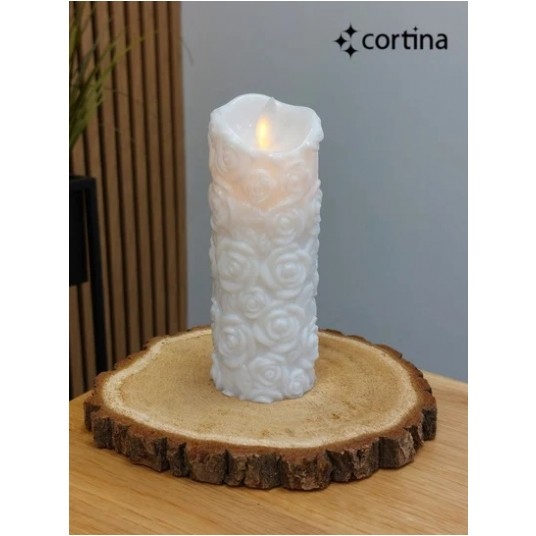 Świeca ruchomy płomień róża 17cm /12 -zdjęcie numer 1