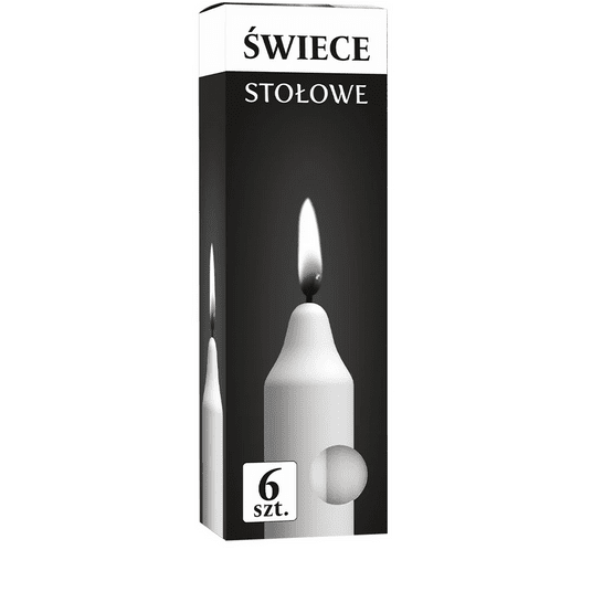 Świeca STOŁOWA Biała 6szt /12 -zdjęcie numer 1