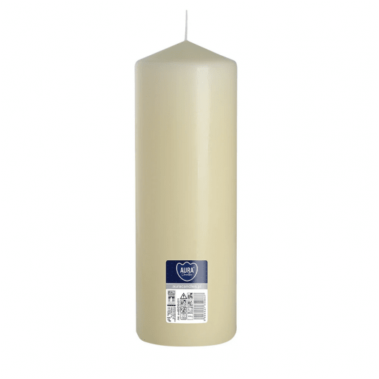 Świeca walec AURA 8 x 25cm KREM ECRU /6 -zdjęcie numer 1