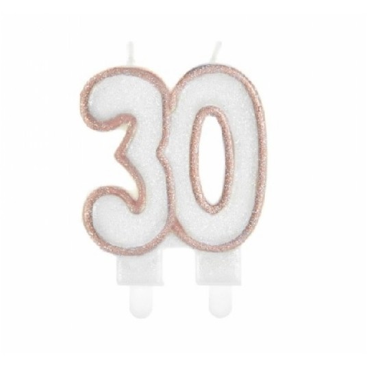 Świeczka JUBILEUSZOWA 30 1szt WYSTAWKA -zdjęcie numer 1