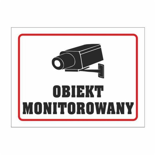 Tabliczka PCV - Obiekt monitorowany 29x40cm -zdjęcie numer 1