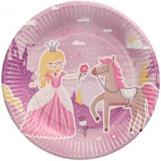 Talerz papierowy wzór 23cm Księżniczka 10szt -zdjęcie numer 1