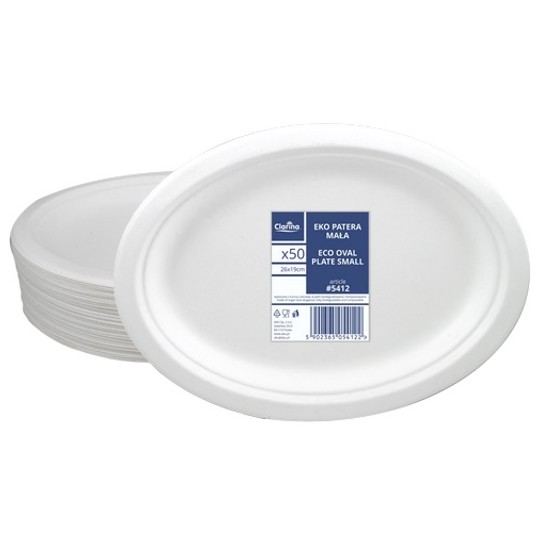 Talerz trzcina owalny CLARINA mały 26x19cm 50szt -zdjęcie numer 2