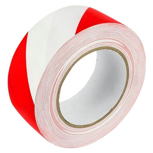 Taśma ostrzegawcza GRAND 48x50mm biało-czerwo -zdjęcie numer 1