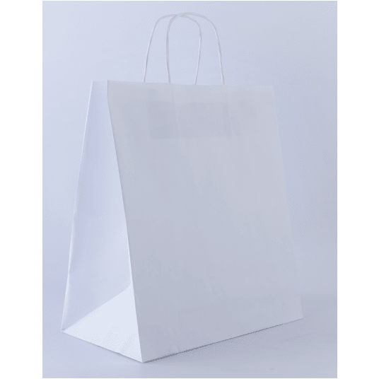 Torba papierowa 305x170x340mm skr 100g BIAŁA 150st -zdjęcie numer 1