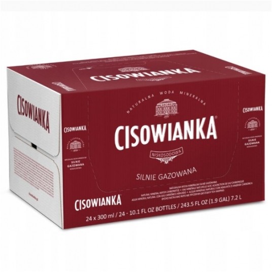 Woda Cisowianka GAZ 300ml 24szt szklana butelka -zdjęcie numer 2