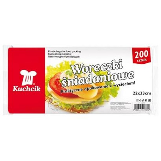 Woreczki śniadaniowe KUCHCIK pł 22x33cm 200szt /50 -zdjęcie numer 1