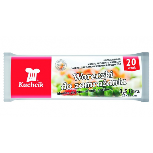 Woreczki uniwer mrożonki KUCHCIK 3,5L 25x35 20szt -zdjęcie numer 1