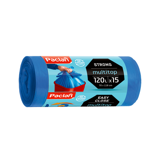 Worki śmieci m-top STRONG niebieski 120L 15szt /20 -zdjęcie numer 1