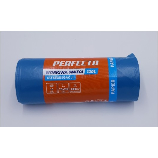 Worki śmieci PERFECTO LD niebieskie 120L 10szt /25 -zdjęcie numer 1