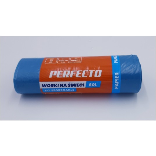 Worki śmieci PERFECTO LD niebieskie 60L 10szt /50 -zdjęcie numer 1