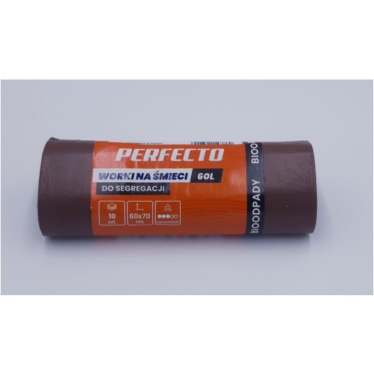 Worki śmieci PERFECTO LDPE brązowe 60L 10szt /50 -zdjęcie numer 1