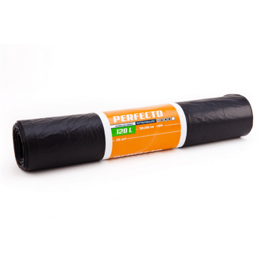 Worki śmieci PERFECTO LDPE czarne 120L 25szt /12 -zdjęcie numer 1