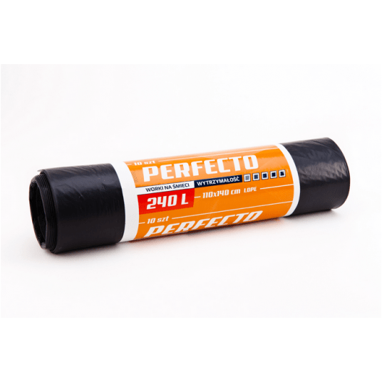Worki śmieci PERFECTO LDPE czarne 240L 10szt /9 -zdjęcie numer 1