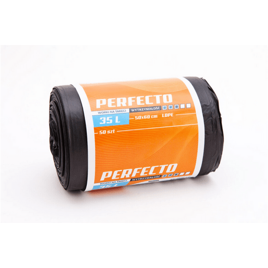 Worki śmieci PERFECTO LDPE czarne 35L 50szt /21 -zdjęcie numer 1