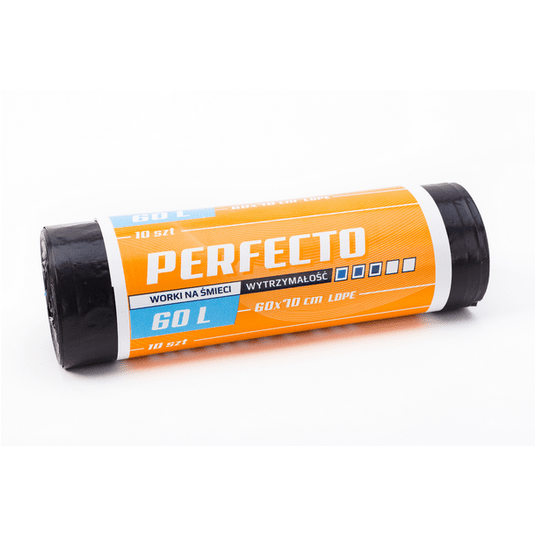 Worki śmieci PERFECTO LDPE czarne 60L 10szt /36 -zdjęcie numer 1