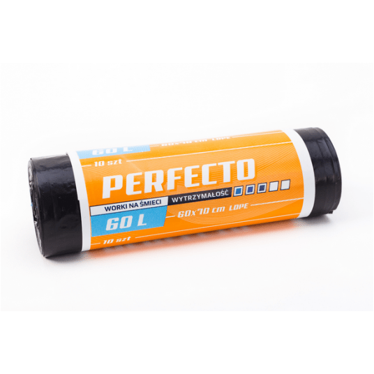 Worki śmieci PERFECTO LDPE czarne 60L 10szt /36 -zdjęcie numer 1