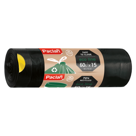 Worki śmieci taśma ECO LINE PACLAN 60L 15szt /24 -zdjęcie numer 1