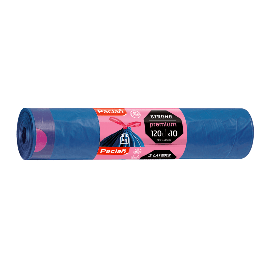 Worki śmieci taśma PREMIUM niebiesk 120L 10szt /15 -zdjęcie numer 1