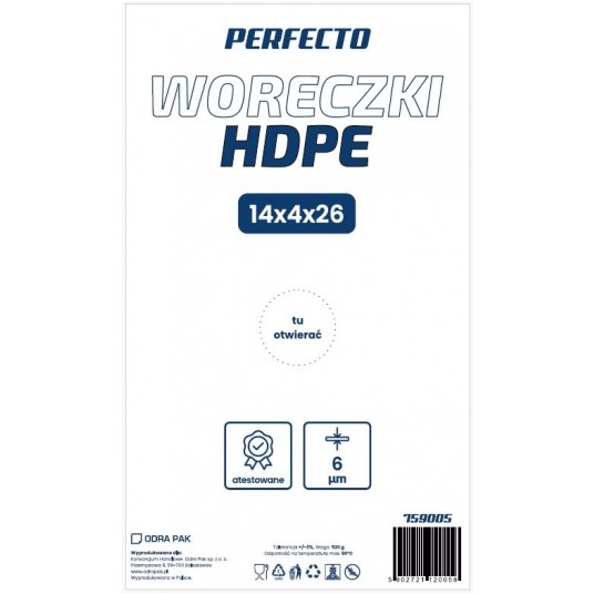 Worki spożywcze HDPE 14/4/26 ODRA/Perfecto /10 -zdjęcie numer 1