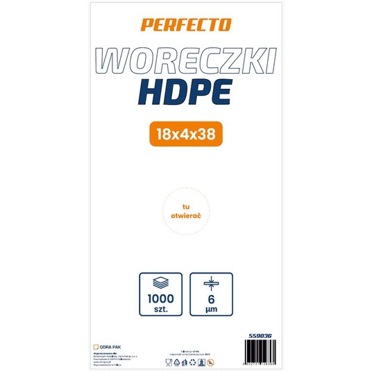 Worki spożywcze HDPE 18/4/38 ODRA/Perfecto 1000szt -zdjęcie numer 1