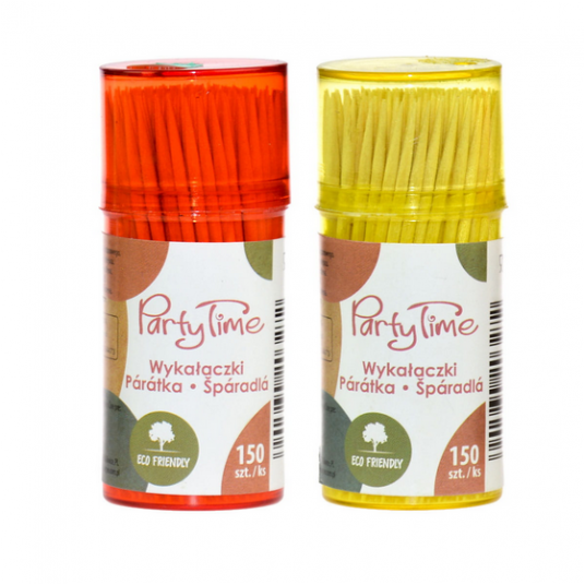 Wykałaczki 6,5cm beczułka kolor PartyTime 150szt -zdjęcie numer 1