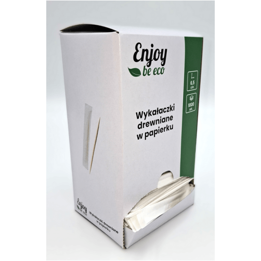Wykałaczki 6,5cm każda w papierku ENJOY 1000szt -zdjęcie numer 2