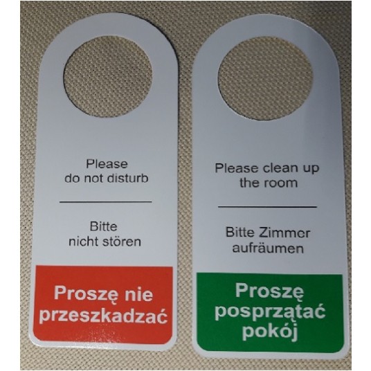 Zawieszka na klamkę NIE PRZESZKADZAĆ 100szt wiązka -zdjęcie numer 1