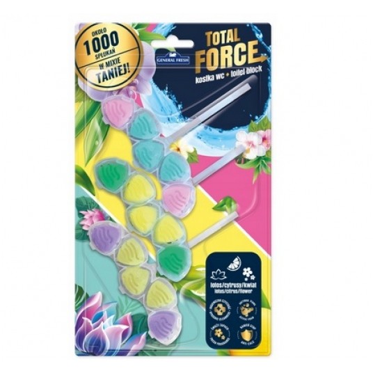 Zawieszka WC 3x40G Total Force lotos/cytrus/kwiat -zdjęcie numer 1