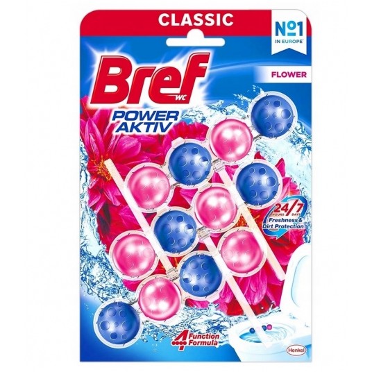 Zawieszka wc kulki BREF POWER ACTIV 3x50g FLOWER -zdjęcie numer 1