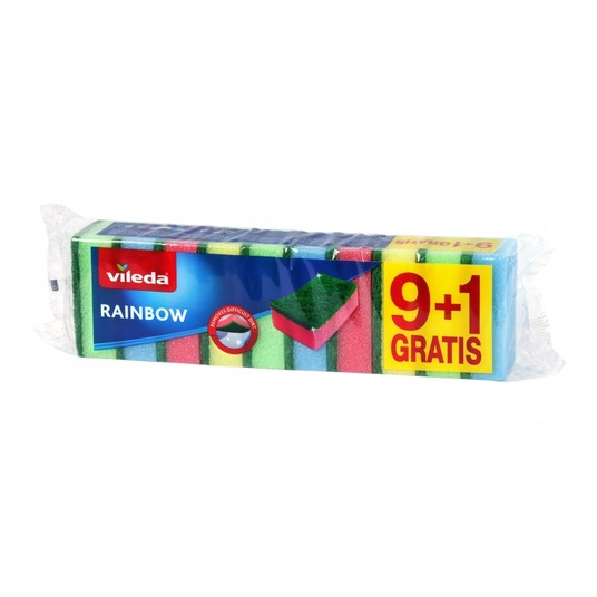 Zmywak gąbczasty VILEDA RAINBOW 10szt/1op /16 -zdjęcie numer 1