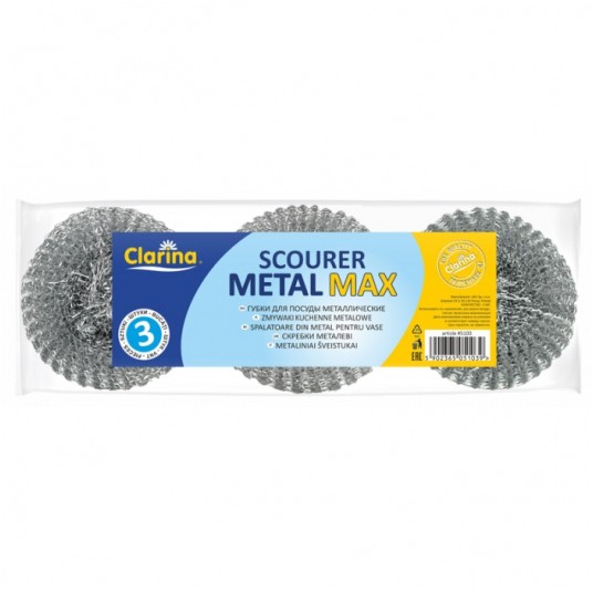 Zmywak metalowy CLARINA MAX 3szt -zdjęcie numer 1