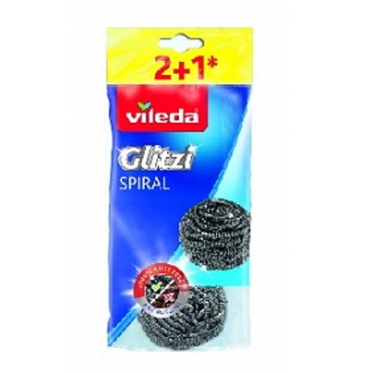 Zmywak stalowy VILEDA GLITZI SPIRAL 3szt/1op /20 -zdjęcie numer 1