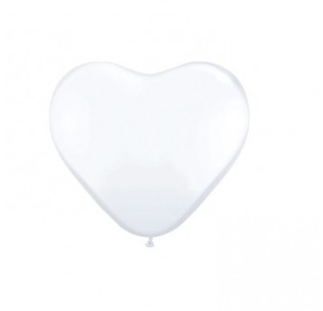 Balon serca białe 100szt