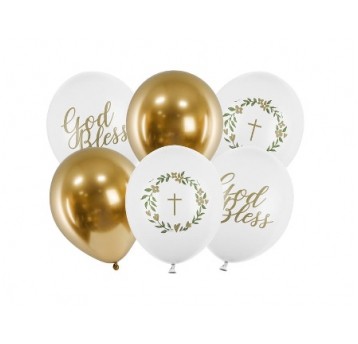 Balony lateksowe 30cm God Bless KOMUNIA/CHRZES '6'