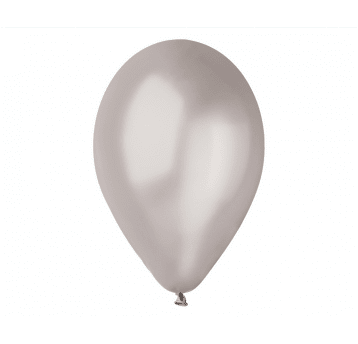 Balony metaliczne Gemar 26cm SREBRNY 100szt