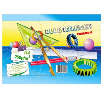 Blok techniczny Premium A4 BIAŁY 250g Protos