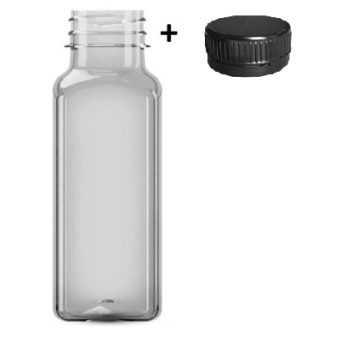 Butelka PET 300ml kwadratowa nakręt CZARNA 175szt