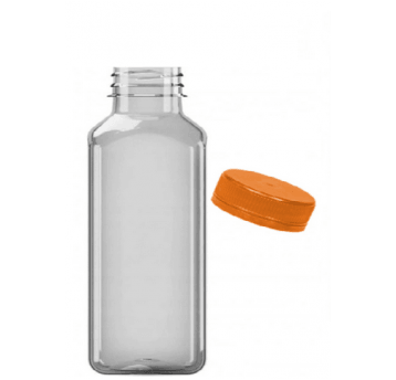 Butelka PET 400ml kwadratowa nakręt POMARAŃ 126szt