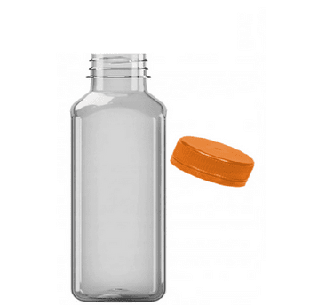 Butelka PET 400ml kwadratowa nakręt POMARAŃ 126szt