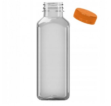 Butelka rPET 500ml kwadratowa z nakrętką 105szt