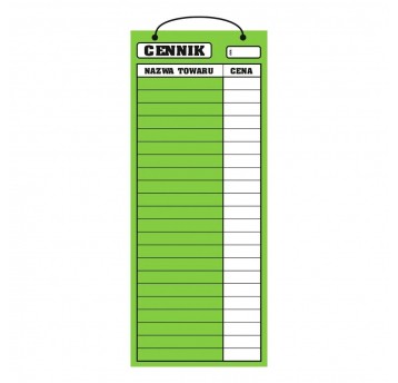 CENNIK 2A4 tablica laminowana MIX 50x21cm